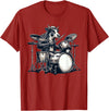 Cute Cow Playing Drums Cow Lover Apparel Cute Cow Playing Drums Cows Drummer Music T-Shirt - Cranberry Red
