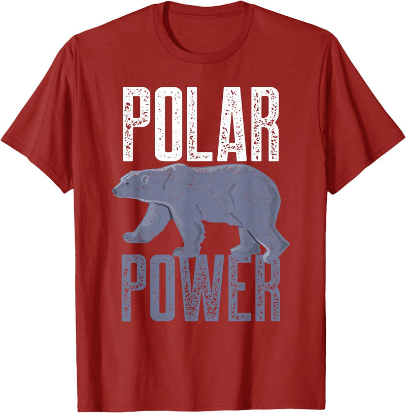 Polar Bear Power Gifts & Apparel Polar Bear Power T-shirt For Bear Lovers Kids Women Men T-Shirt - Cranberry Red