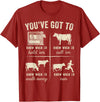 Cow You've Got To Know When to Shirt Retro You've Got to Know When to Hold'em Funny Cow Lover T-Shirt - Cranberry Red