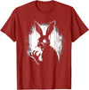 Scary Goth Rabbit, Horror Rabbit, Weirdcore Rabbit T-Shirt in Cranberry Red