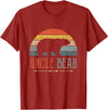 Cute Bear Family Matching Shirts & Gifts Uncle Bear Funny Gift Retro Vintage Uncle Bear T-Shirt - Cranberry Red