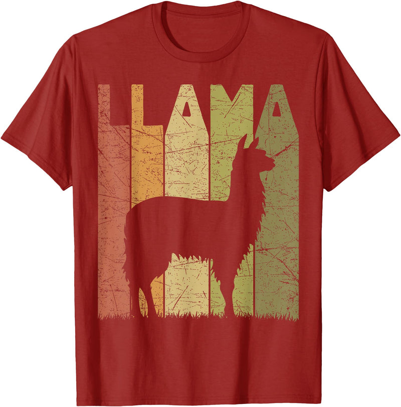 Alpaca Llama Vintage Llama Farming Designs. Llama Vintage Alpaca Llama Lover Retro Alpaca Farmer T-Shirt - Cranberry Red