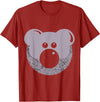 Cub & Bear Beard Hair Shirts Mens Cub & Bear Bears Hairy Beard Face Shirt So Trendy and Cute T-Shirt - Cranberry Red