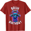 Llama Birthday Apparel Family Party Birthday Tees Bruh Its My Birthday Llama Boy Kids Girl Family Funny Party T-Shirt - Cranberry Red
