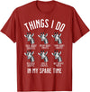 Things I Do In My Spare Time Giraffe Lover Funny Things I Do In My Spare Time Giraffe Safari Animal T-Shirt - Cranberry Red