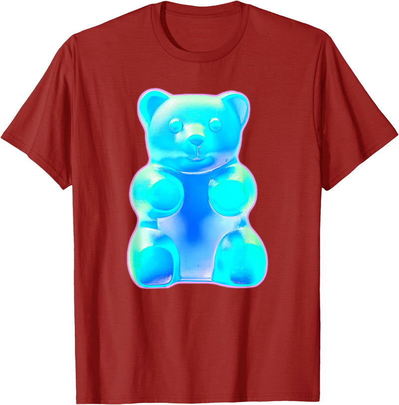 Urban Empyre Blue Gummy Bear T-Shirt - Cranberry Red