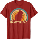 Hamster Dad Father's Day Vintage Style Hamster Dad Daddy T-Shirt - Cranberry Red