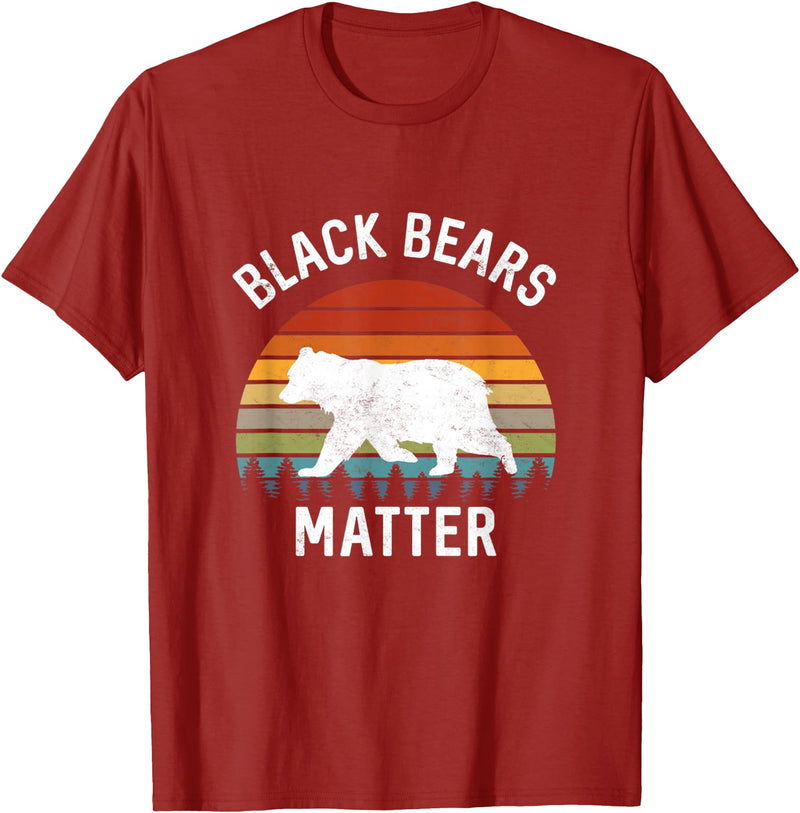 Save The Black Bear Camping Gear Black Bears Matter Animal lover Of Nature Outdoors Camping T-Shirt - Cranberry Red