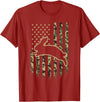 American Flag Camo Camouflage Bunny Rabbit Easter Patriotic T-Shirt in Cranberry Red