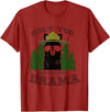 LaLa Designs Only You Can Prevent Drama Llama Forest Camping Smokey T-Shirt - Cranberry Red