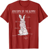 Rabbit Anatomy Bunny Lover Animal Pet Owner Gift T-Shirt in Cranberry Red