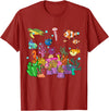 MASH MOSH Coral reef with colorful tropical Fish, Marine Life T-Shirt - Cranberry Red