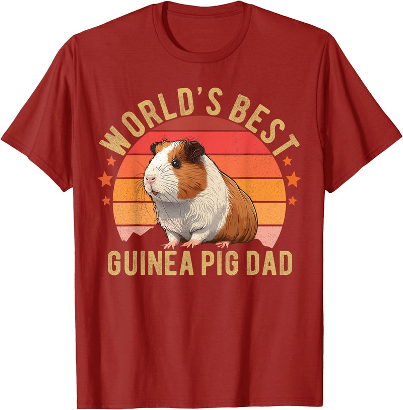 Guinea Pig Lovers Guinea Pig Tees Guinea Pig Shirt Worlds Best Guinea Pig Dad Furry Potato T-Shirt - Cranberry Red