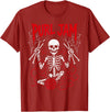 Bone Knitting Co. Purl Jam Skeleton Knitting Craft Lover Funny Design T-Shirt - Cranberry Red