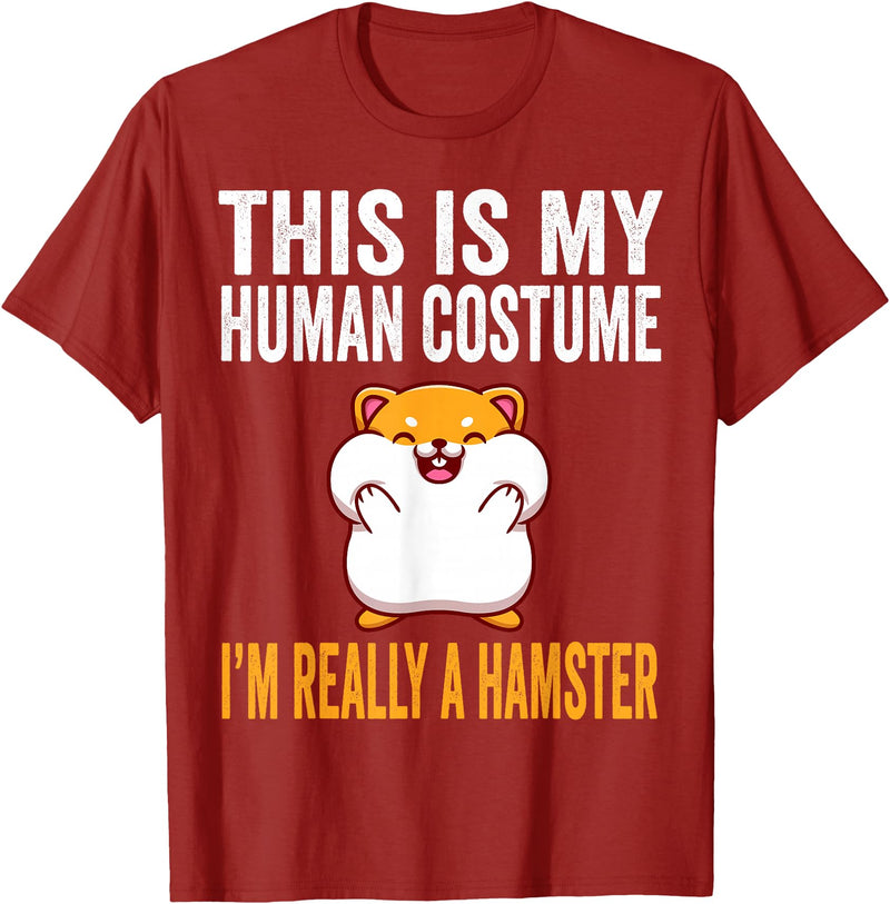 This is My Human Costume I'm Really A Hamster Halloween Kids T-Shirt - Cranberry Red
