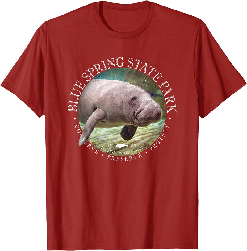 Blue Spring State Park Sea Cow Florida Blue Spring State Park Orange City Florida Manatee Sea Cow T-Shirt - Cranberry Red