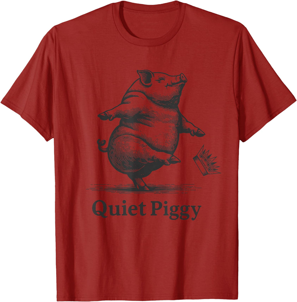 Vintage Pig Lover Funny Quiet Piggy Trump Trendy Vintage Pig Lover Funny Quiet Piggy Trump Political Trendy T-Shirt - Cranberry Red