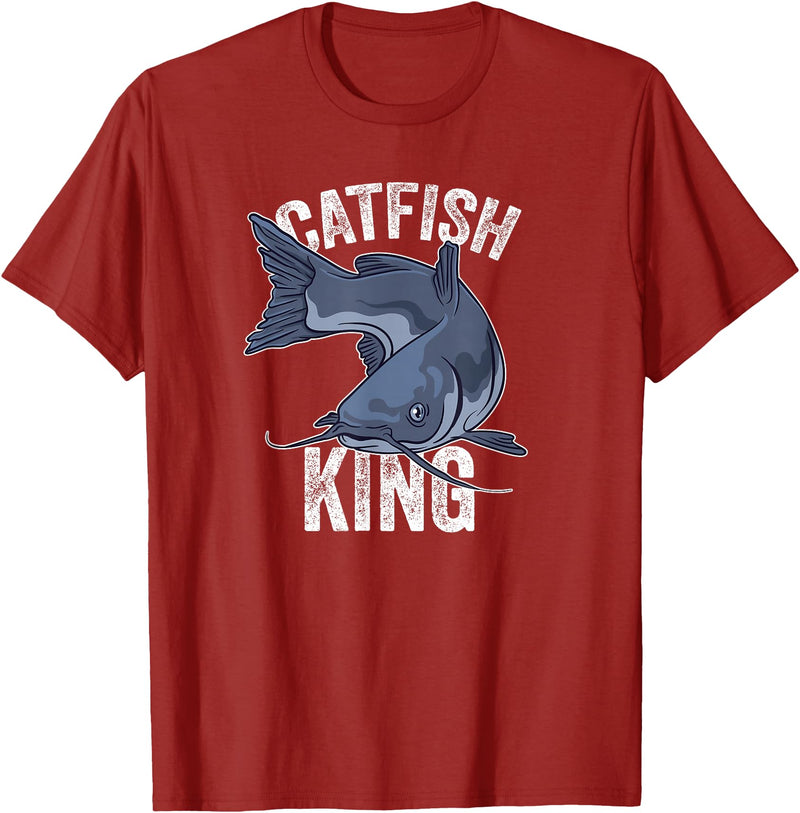 Catfish Gifts Catfish King Catfish Fishing T-Shirt - Cranberry Red