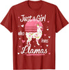 Pack A Punch Just A Girl Who Loves Llamas Llama Shirt Vintage T-Shirt - Cranberry Red