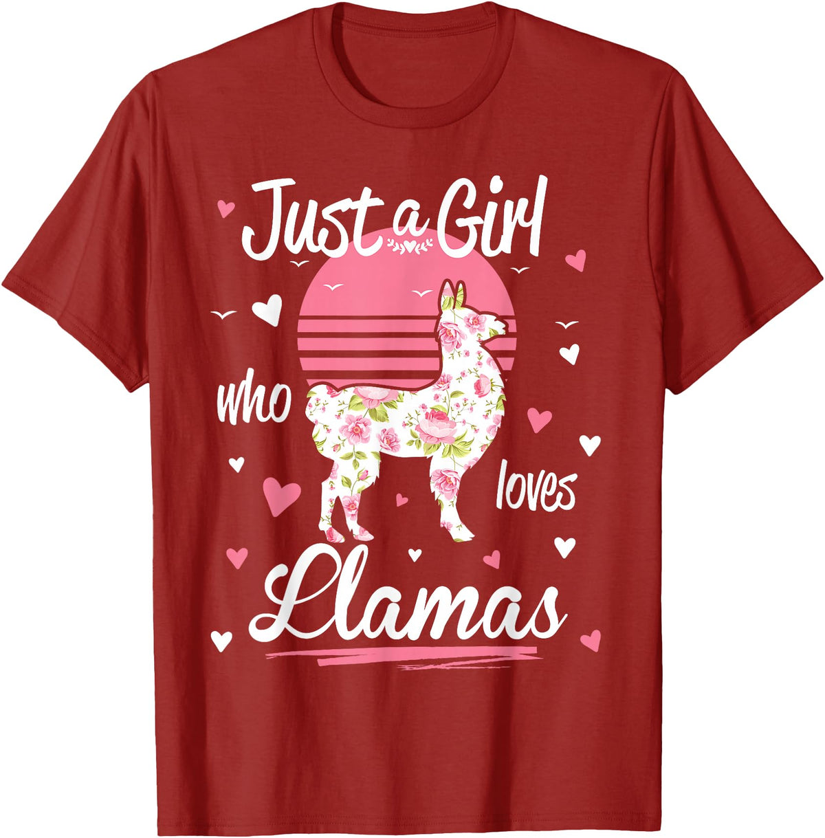 Pack A Punch Just A Girl Who Loves Llamas Llama Shirt Vintage T-Shirt - Cranberry Red
