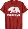 California Bear Souvenirs California State Flag Republic Of California T-Shirt - Cranberry Red