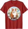 Cool Spring Flowers with Hamster for Season Lovers T-Shirt - Cranberry Red