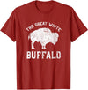 We Are Wildlife The Great White Buffalo T-Shirt Native American Inspired T-Shirt - Cranberry Red