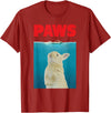 Paws Bunny Funny Parody Rabbit Lover Gifts T-Shirt in Cranberry Red