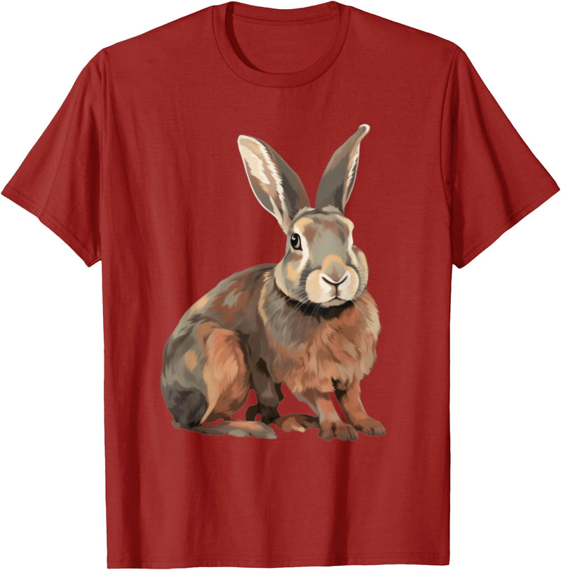 Flemish Giant Rabbit T-Shirt in Cranberry Red