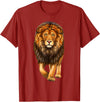 click here for better realistic Animals tees Lion Walking Realistic for Lovers Lions King African Animal T-Shirt - Cranberry Red