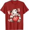 Kune Kune Pig Accessories & KuneKune Clothes Kune Kune Pig Heart Kunekune for Women Kune Kune Pig Girl T-Shirt - Cranberry Red