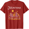 Montana Canoe TShirtz & More Montana Shirt Funny Canoe Moose Elk Bear Lake Canoeing T-Shirt - Cranberry Red