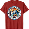 Hiking Glacier Bear and Alaska Frontier Apparel Glacier Mountain Landscape and Alaskan Bear Wildlife T-Shirt - Cranberry Red