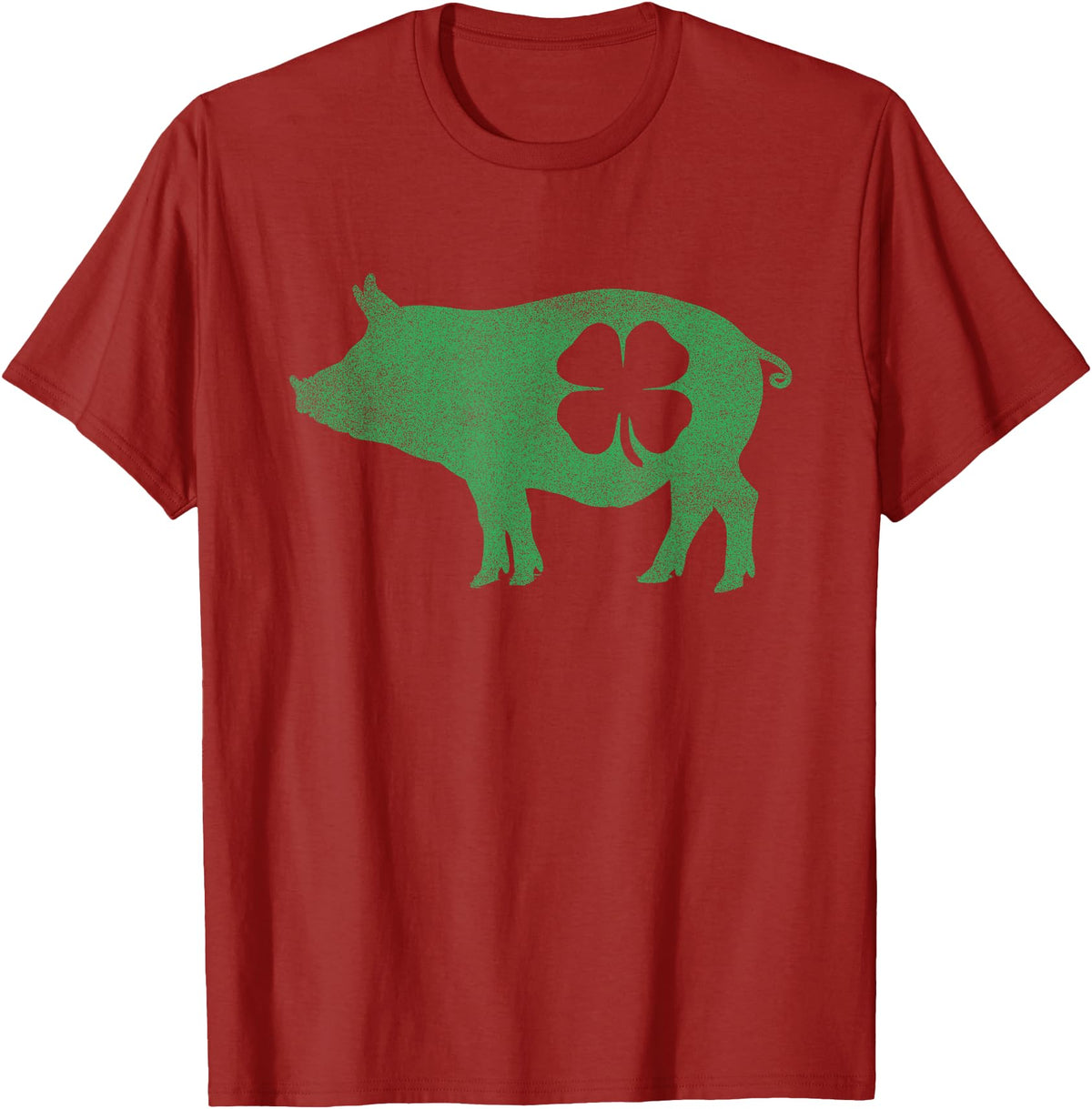 Pig - Shamrock St Patricks Day - Shirts Pig - Shamrock St Patricks Day Saint Paddys Irish Funny T-Shirt - Cranberry Red