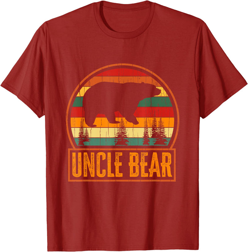 Aneisha Family Bear Matching Tee Uncle Bear Family Bear Matching T-Shirt - Cranberry Red