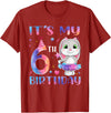It's My 6th Birthday Bunny Rabbit 6 Years Old Boy Girl T-Shirt in Cranberry Red