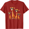 Zoo Family Funny Giraffe Animal Lovers Gifts Giraffe Family Sunglasses Safari Zoo Lover Cartoon Giraffes T-Shirt - Cranberry Red