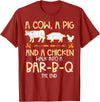 BBQ Barbecue Shirts Men Women Grilling Gifts Cow Pig Chicken Walk Bar B Q Bbq Barbecue Grilling Men Women T-Shirt - Cranberry Red