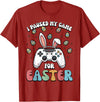 Paused My Game for Easter Funny Gaming Gamer Men Boys Kids T-Shirt in Cranberry Red