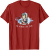 Alice in Wonderland - Floral - It's Aways Tea Time Rabbit T-Shirt in Cranberry Red