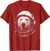 Funny Polar Bear Astronomy Space Retro Astronaut Polar Bear Lovers Space Galaxy T-Shirt - Cranberry Red