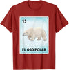 Polar Bear Mexican Tee El Oso Polar Mexican Polar Bear Cards T-Shirt - Cranberry Red