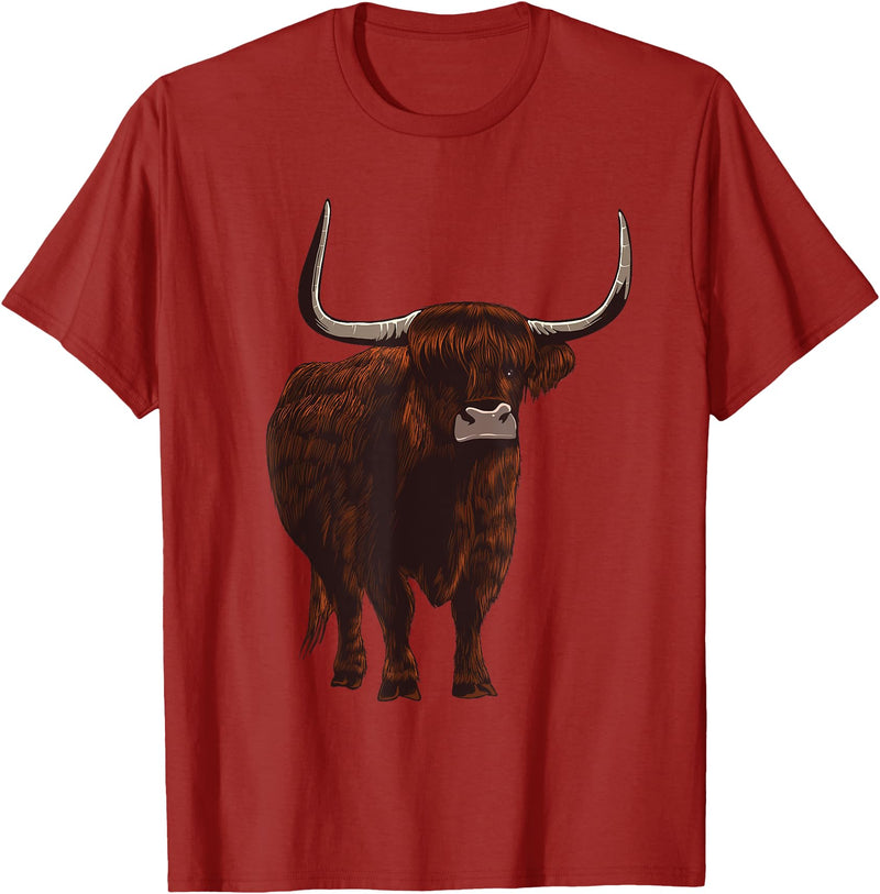 Best Highland Cow Gifts Farm Animal Lover Herders Funny Scottish Highland Cow Design For Men Women Hairy Cow T-Shirt -