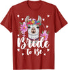Llama Lover Gift Co. Llama Bride to Be Wedding Bridal Shower Alpaca T-Shirt - Cranberry Red