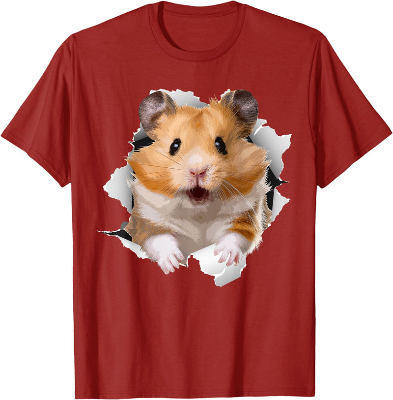 Cute Hamster Design for Men Women Kids Animal Hamster Lovers T-Shirt - Cranberry Red