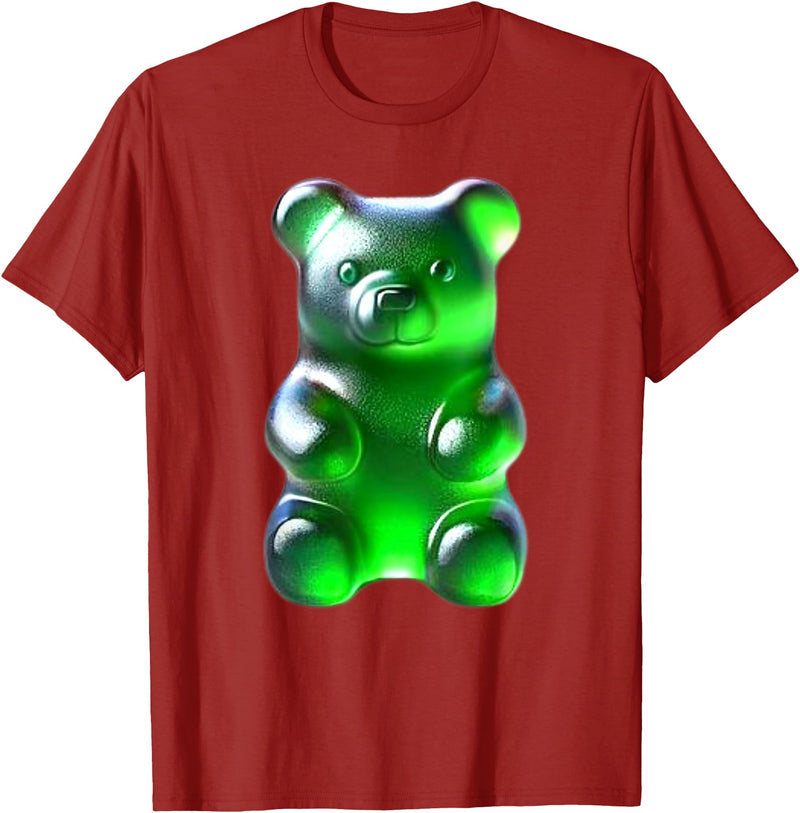 Urban Empyre Green Gummy Bear T-Shirt - Cranberry Red