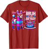 Llama Pinata Birthday Family Bday Party Decoration Llama Pinata Video Game Funny Gamer Bruh Its My Birthday T-Shirt - Cranberry Red