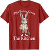 Bunny Pickleball Player Easter This Bunny Owns the Kitchen T-Shirt in Cranberry Red