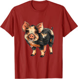 Kune Kune Pig Accessories & KuneKune Clothes Kune Kune Pig Breeder Kune Kune Lover Kune Kune Pig Girl T-Shirt - Cranberry Red