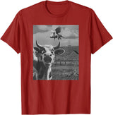 When Pigs Fly Pig Lover Designs Apparel Gifts Cow Selfie With Flying Pigs Fly Funny Gift for Men Women Kid T-Shirt - Cranberry Red